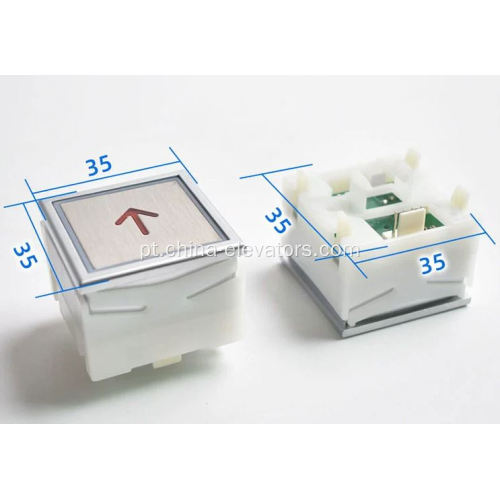 Botão DA280 35*35mm para elevadores ThyssenKrupp